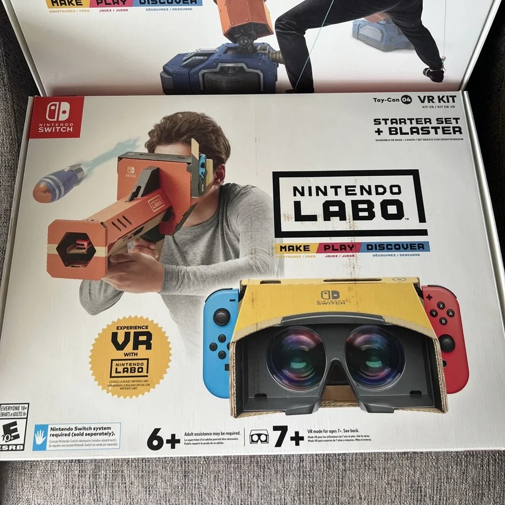 Set Of 2 Nintendo Labo Toy-Con 02 Robot Kit & Con 04 VR Kit Make Play Discover